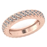 Certified 0.69 Ctw Diamond Engagement /Wedding 14K Rose Gold Promises Band