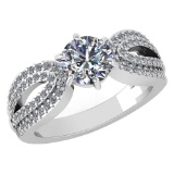 Certified 1.82 Ctw Diamond Engagement /Wedding 14K Yellow Gold Promise Ring