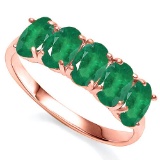2.09 CTW GENUINE EMERALD 10KT SOLID GOLD RED RING