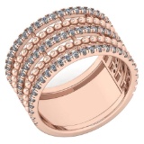 Certified 0.64 Ctw Diamond Ladies Fashion Engagement 14k Rose Gold MADE IN USA Halo Ring MADE IN USA