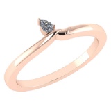 Certified 0.13 Ctw Diamond 14K Rose Gold Promise Ring