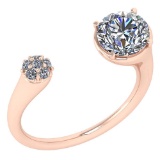 Certified 1.61 Ctw Diamond VS/SI2 Ladies Fashion Halo Ring MADE IN USA MADE IN USA14k Rose Gold MADE