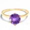 0.71 CT AMETHYST 10KT SOLID YELLOW GOLD RING