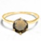 0.78 CT SMOKEY 10KT SOLID YELLOW GOLD RING