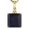 1.39 CTW BLACK SAPPHIRE 10K SOLID YELLOW GOLD SQUARE SHAPE PENDANT WITH ANCENT DIAMONDS