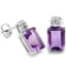 2.83 CT AMETHYST & CREATED DIAMOND (VS) .925 STERLING SILVER EARRINGS STUD