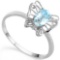 0.51 CT SKY BLUE TOPAZ AND ACCENT DIAMOND 0.005 CT 10KT SOLID WHITE GOLD RING