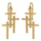 Holy Cross Wire Hook Earrings 18k Yellow Gold MADE IN ITALY