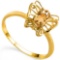 0.63 CT DARK CITRINE AND ACCENT DIAMOND 0.005 CT 10KT SOLID YELLOW GOLD RING