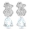 1 1/5 CTW AQUAMARINE .925 STERLING SILVER EARRINGS