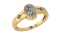 Certified 0.65 Ctw Diamond Engagement /Wedding 14K Yellow Gold Promise Ring