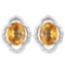 3 1/2 CTW DARK CITRINE .925 STERLING SILVER EARRINGS