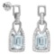 1 CTW AQUAMARINE .925 STERLING SILVER EARRINGS