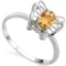 0.63 CT DARK CITRINE AND ACCENT DIAMOND 0.005 CT 10KT SOLID WHITE GOLD RING