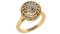 Certified 0.75 Ctw Diamond Engagement /Wedding 14K Yellow Gold Promise Ring