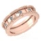 Certified 0.25 Ctw Diamond Wedding Style Halo Band 14K Rose Gold (SI2/I1)