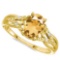 0.68 CARAT CITRINE & 0.04 CTW DIAMOND 14KT SOLID YELLOW GOLD RING