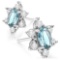 1 CTW BABY SWISS BLUE TOPAZ & 1/2 CTW WHITE TOPAZS .925 STERLING SILVER EARRINGS