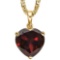 0.8 CTW GARNET 10K SOLID YELLOW GOLD HEART SHAPE PENDANT