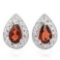 1 CTW GARNET .925 STERLING SILVER EARRINGS