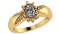 Certified 0.51 Ctw Diamond 14K Yellow Gold Promise Ring