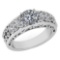 Certified 1.45 Ctw Diamond Engagement /Wedding 14K White Gold Promise Ring