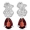 1 3/4 CTW GARNET .925 STERLING SILVER EARRINGS