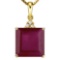 1.63 CTW RUBY 10K SOLID YELLOW GOLD SQUARE SHAPE PENDANT WITH ANCENT DIAMONDS