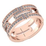 Certified 1.03 Ctw Diamond Ladies Fashion Engagement 14k Rose Gold MADE IN USA Halo Ring MADE IN USA