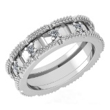 Certified 0.25 Ctw Diamond Wedding Style Halo Band 14K White Gold (SI2/I1)