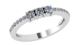 Certified 0.38 Ctw Diamond Engagement /Wedding 14K Yellow Gold Promise Ring