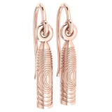 Gold Bullet Wire Hook Earrings 18k Rose Gold MADE IN ITALY