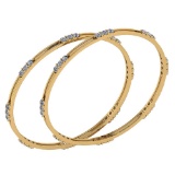 Certified 4.80 Ctw Diamond VS/SI1 Bangles 18K Yellow Gold Made In USA