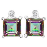 3 1/4 CTW MYSTIC GEMSTONE .925 STERLING SILVER EARRINGS