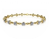 14K YELLOW GOLD 4 CTW J-L I1/I2 DIAMOND AND CHAIN LINK BRACELET