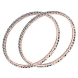 Certified 12.40 Ctw Diamond VS/SI1 Bangles 18K Rose Gold Made In USA