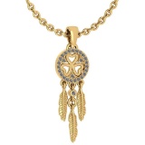 Certified 0.14 Ctw Diamond VS/SI1 Ladies Fashion Pendant 14k Yellow Gold MADE IN USA (VS/SI1)