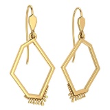 Gold Wire Hook Earrings 18k Yellow Gold MADE IN ITALY