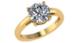 Certified 1.00 Ctw Diamond Engagement /Wedding 14K Yellow Gold Promises Ring