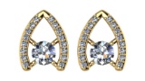 Certified 0.66 Ctw Diamond 14k Rose Gold Stud Earrings