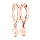 Skull Gold Hoop Earrings 18k Rose Gold MADE IN ITALY