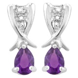 3/4 CTW AMETHYST .925 STERLING SILVER EARRINGS