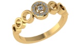 Certified 0.17 Ctw Diamond Engagement /Wedding 14K Yellow Gold Promise Ring