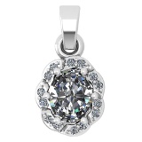 Certified 0.38 Ctw Diamond 14K White Gold Simple Pendant (SI2/I1)