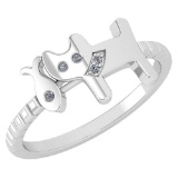 Certified 0.03 Ctw DiamondVS/SI1 Ladies Fashion Rings 14k White Gold MADE IN USA (VS/SI1)