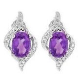 1 2/5 CTW AMETHYST .925 STERLING SILVER EARRINGS