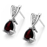 1 CTW GARNET .925 STERLING SILVER EARRINGS