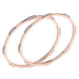 Certified 4.80 Ctw Diamond VS/SI1 Bangles 18K Rose Gold Made In USA