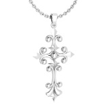 Holy Cross Special Gold Neckalce 18K White Gold MADE IN ITALY