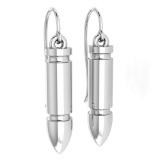 Gold Bullet Wire Hook Earrings 18k White Gold MADE IN ITALY